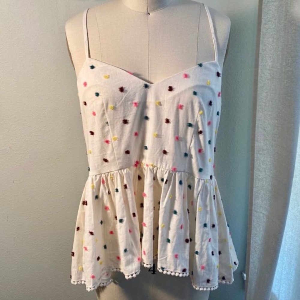 H&M White Tank Top with Colorful Dots